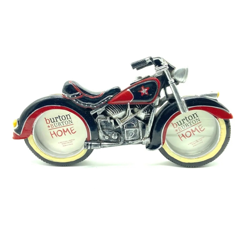 NWT Motorcycle dual picture frame burton + Burton Home